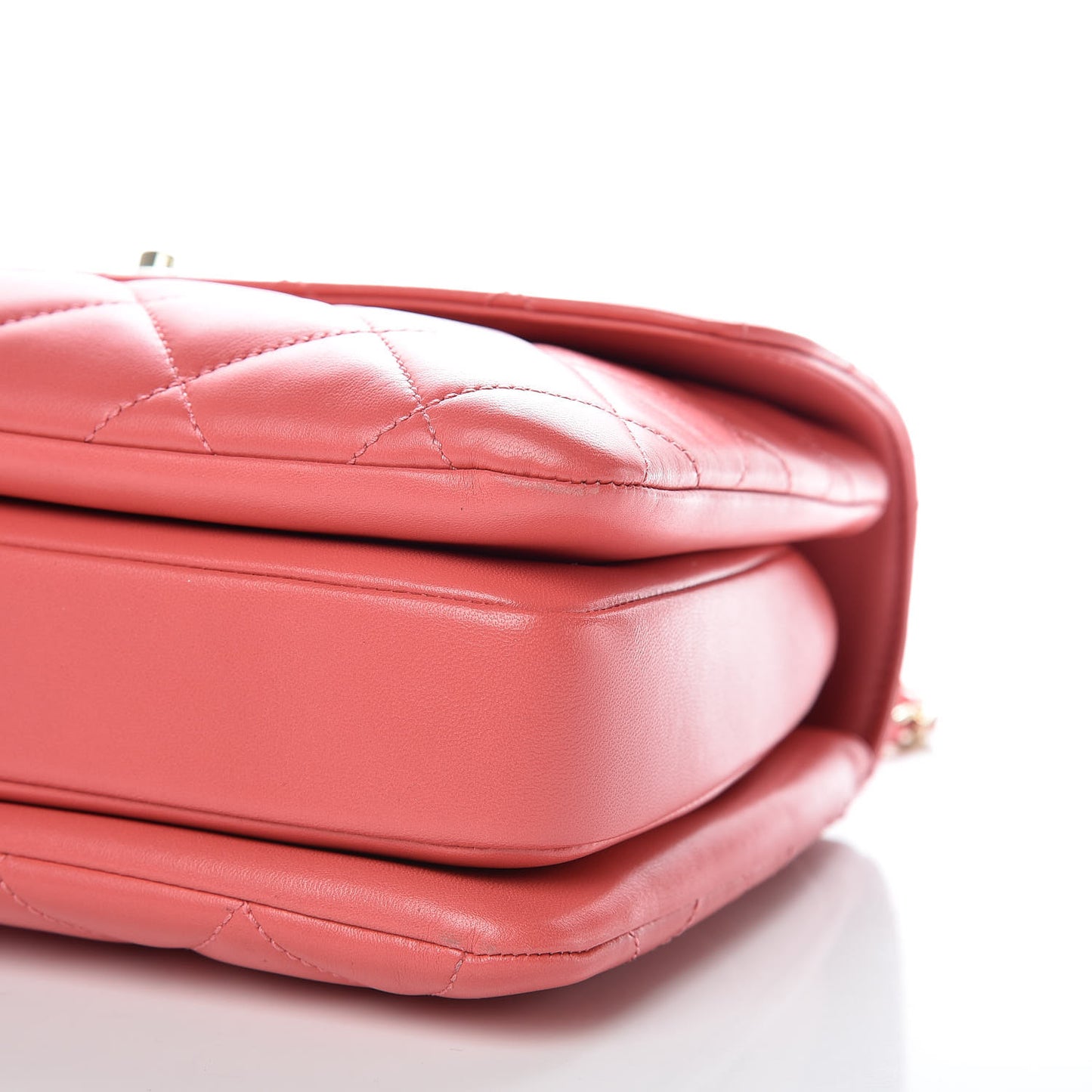 Lambskin Quilted Medium Trendy CC Flap Dual Handle Bag Bright Pink