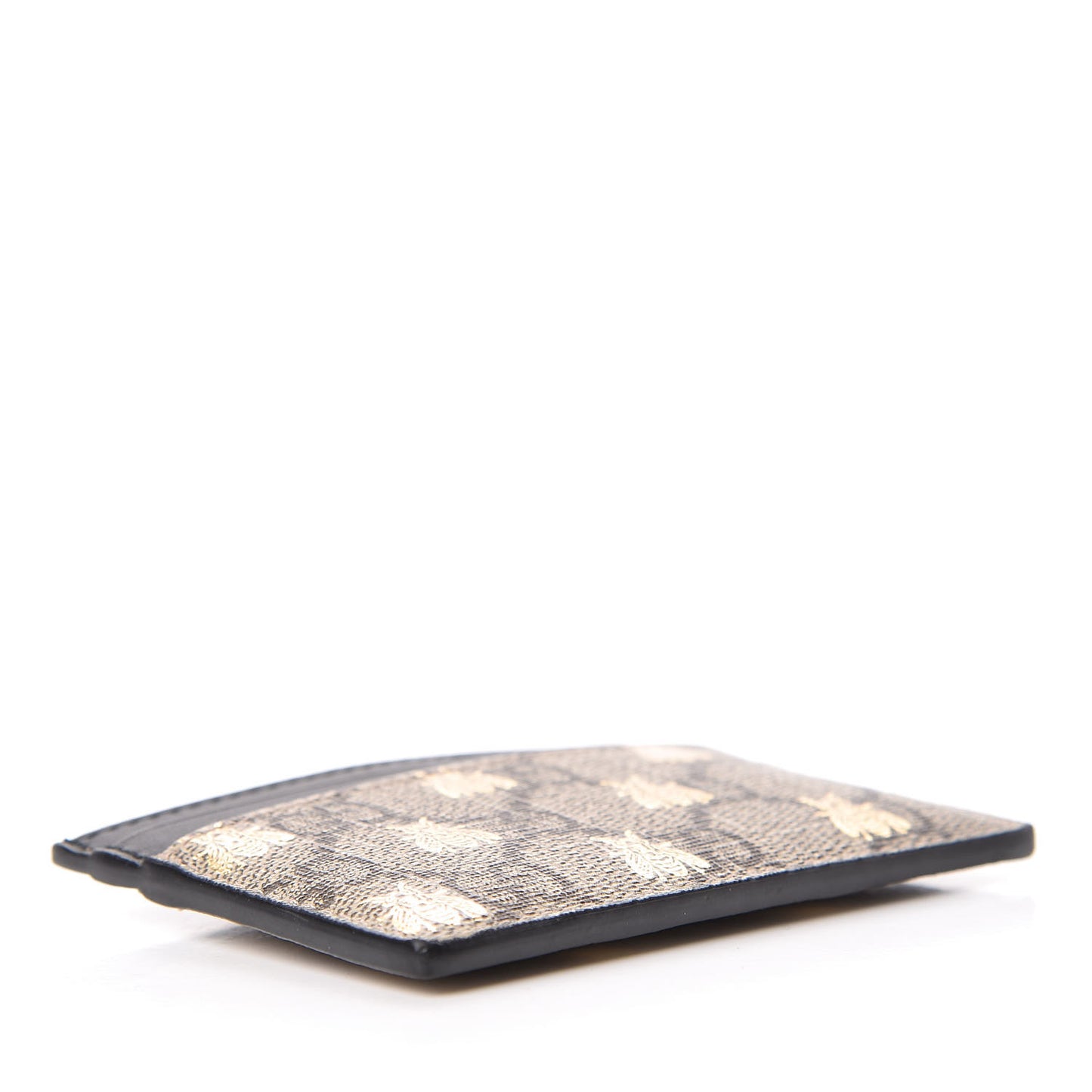 GG Supreme Monogram Bees Card Holder Black
