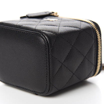 Chanel Caviar Quilted Mini Vanity Case With Chain Black 9 of 10