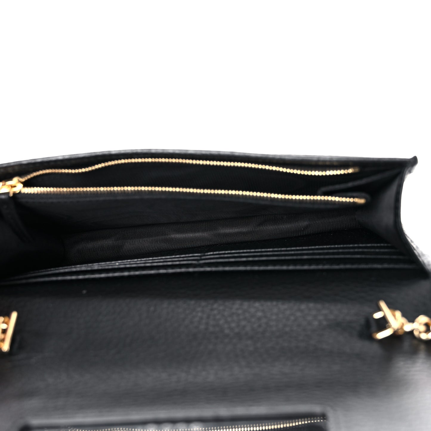 Calfskin Mini GG Marmont Chain Wallet Black