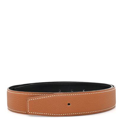 Hermes Box Togo 32mm Belt Strap 80 32 Black Gold 1 of 4