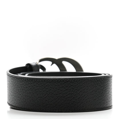 Gucci Textured Dollar Calfskin Nickel Double G 40mm Belt 100 40 Black 2 of 7