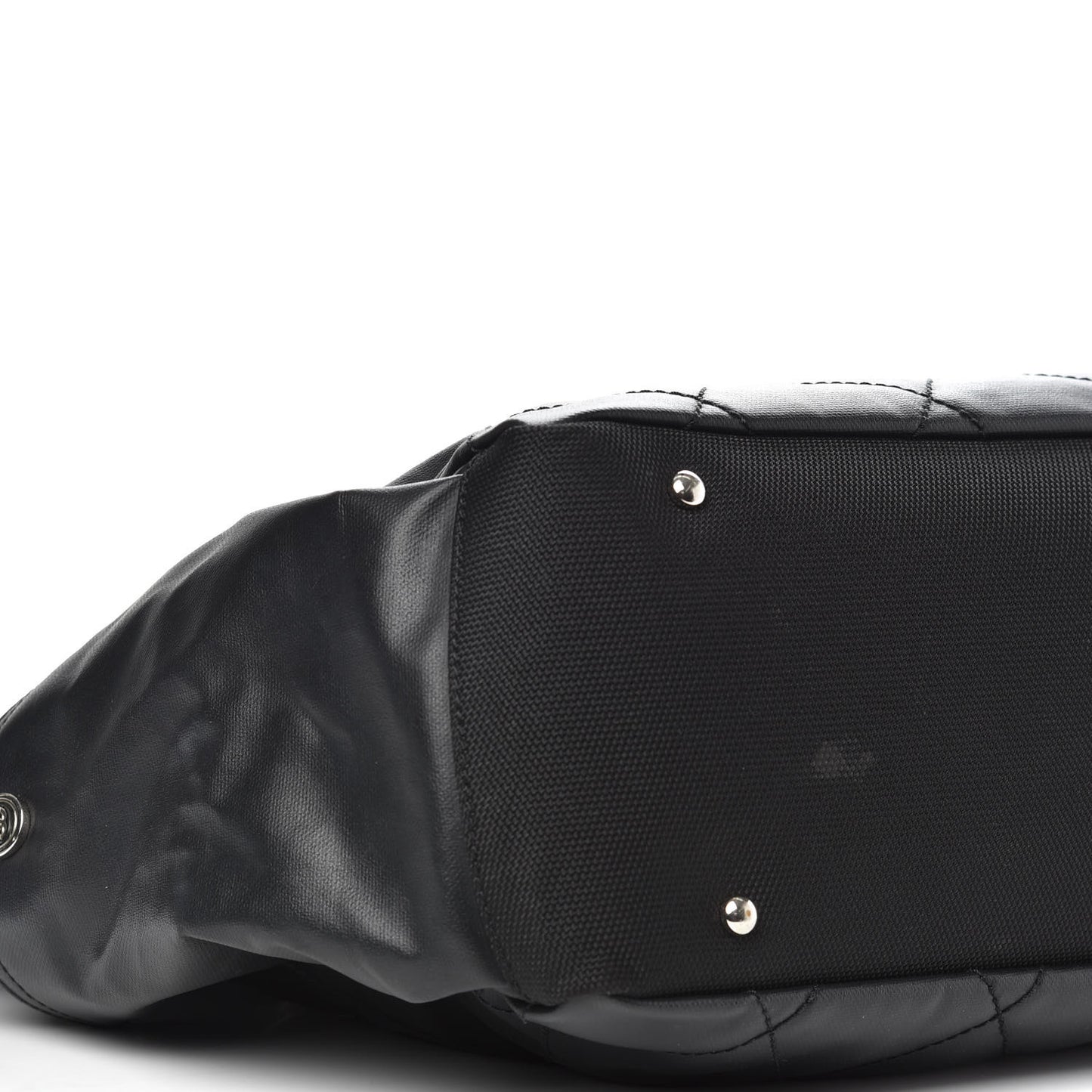 Coated Canvas Quilted Large Paris Biarritz Tote Black