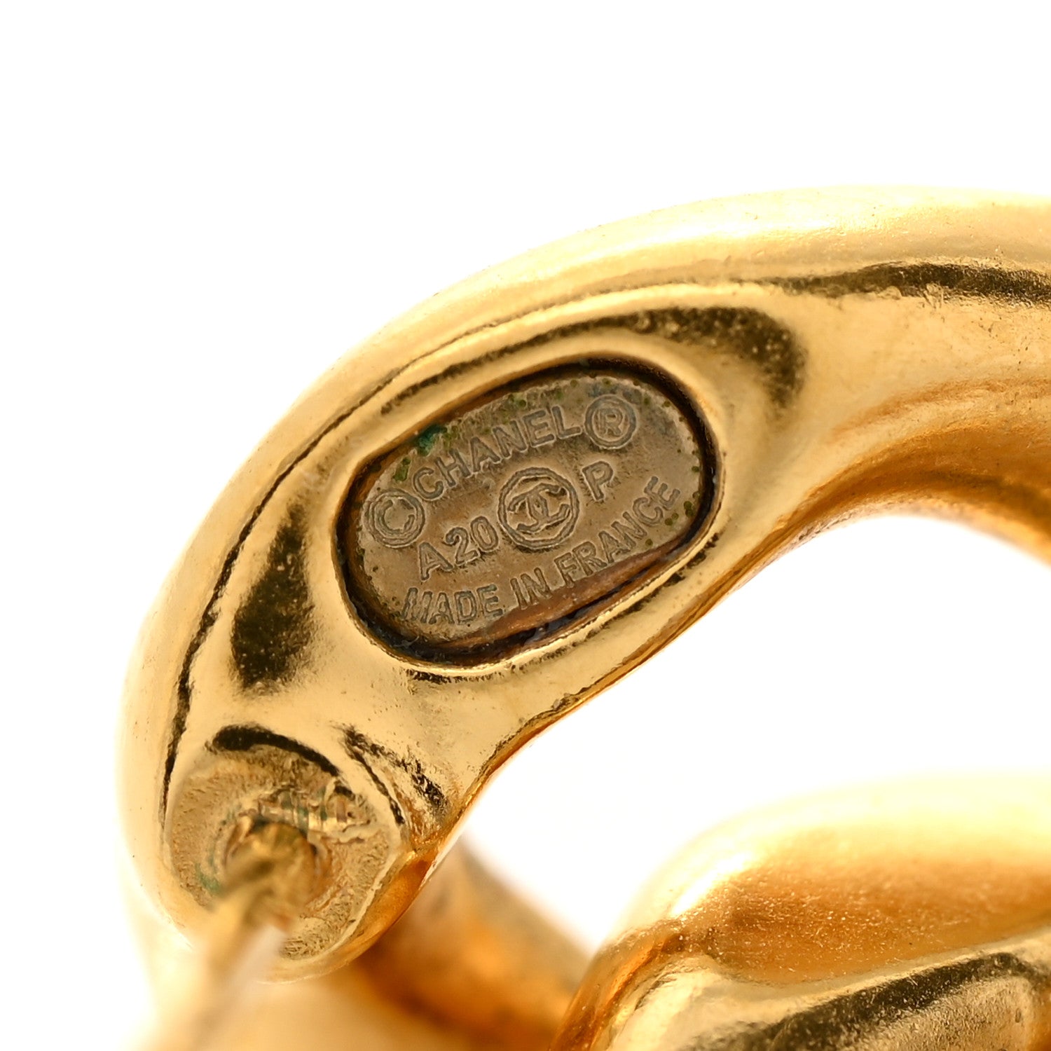 Chanel Metal CC Pick Drop Earrings Gold 4 of 4