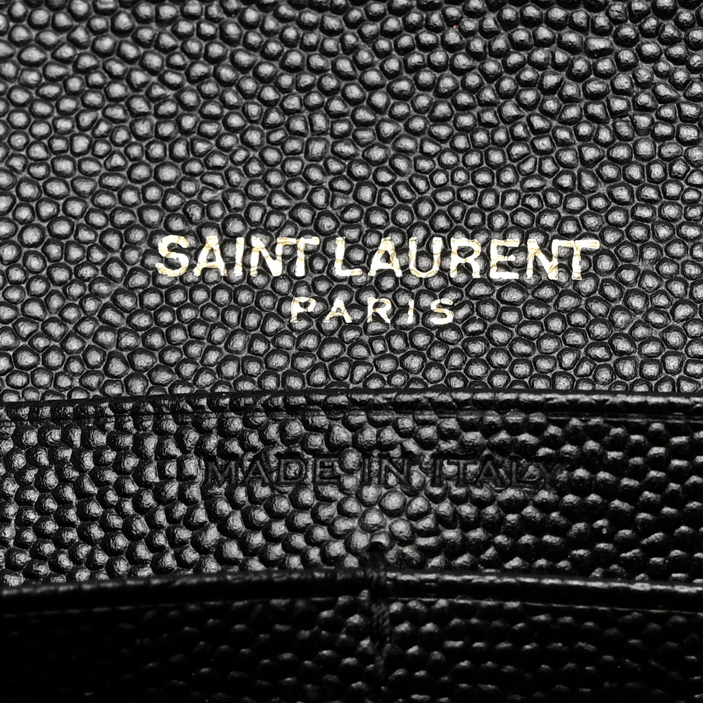 SAINT LAURENT Grain De Poudre Matelasse Chevron Monogram Flap Wallet Black
