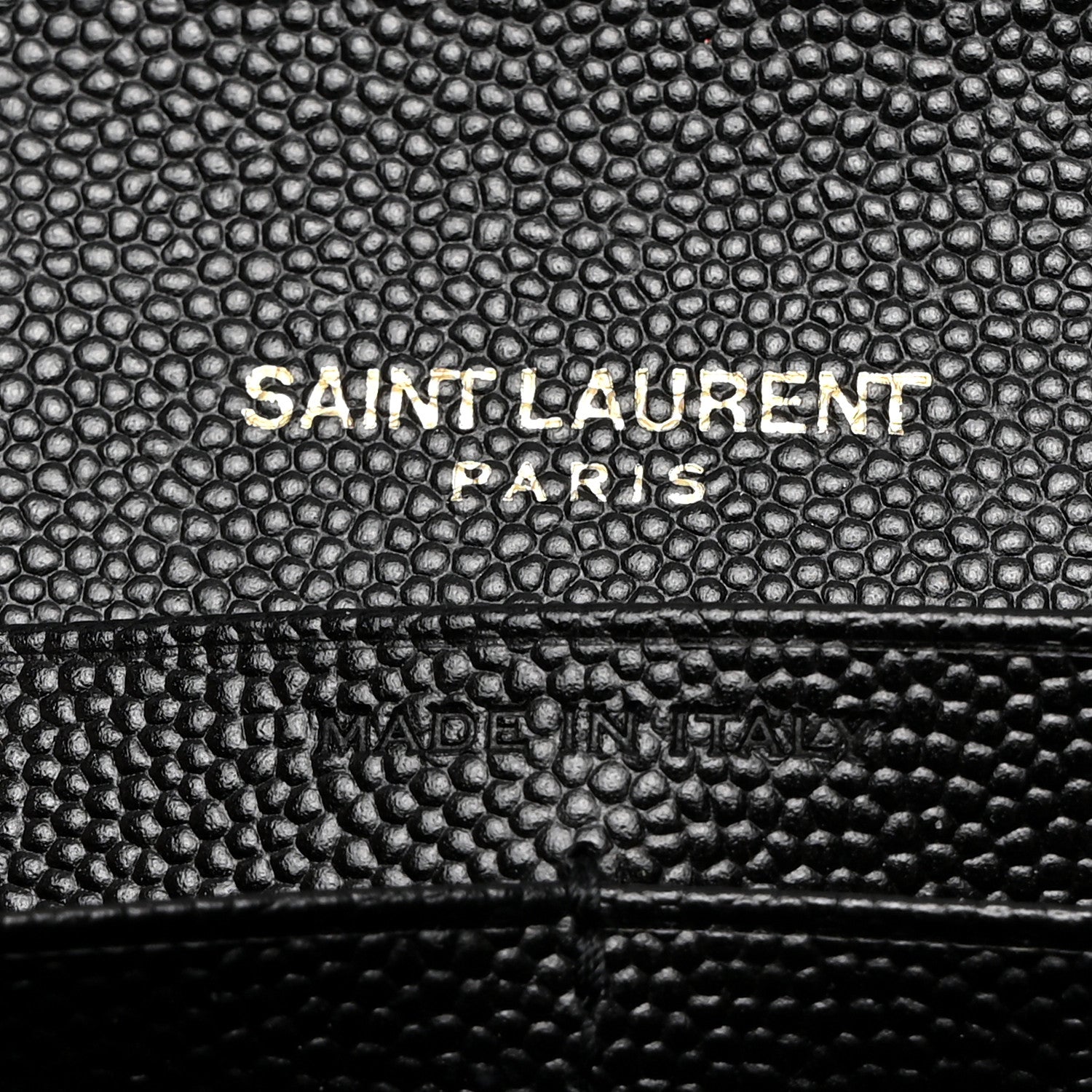 Saint Laurent SAINT LAURENT Grain De Poudre Matelasse Chevron Monogram Flap Wallet Black 6 of 7