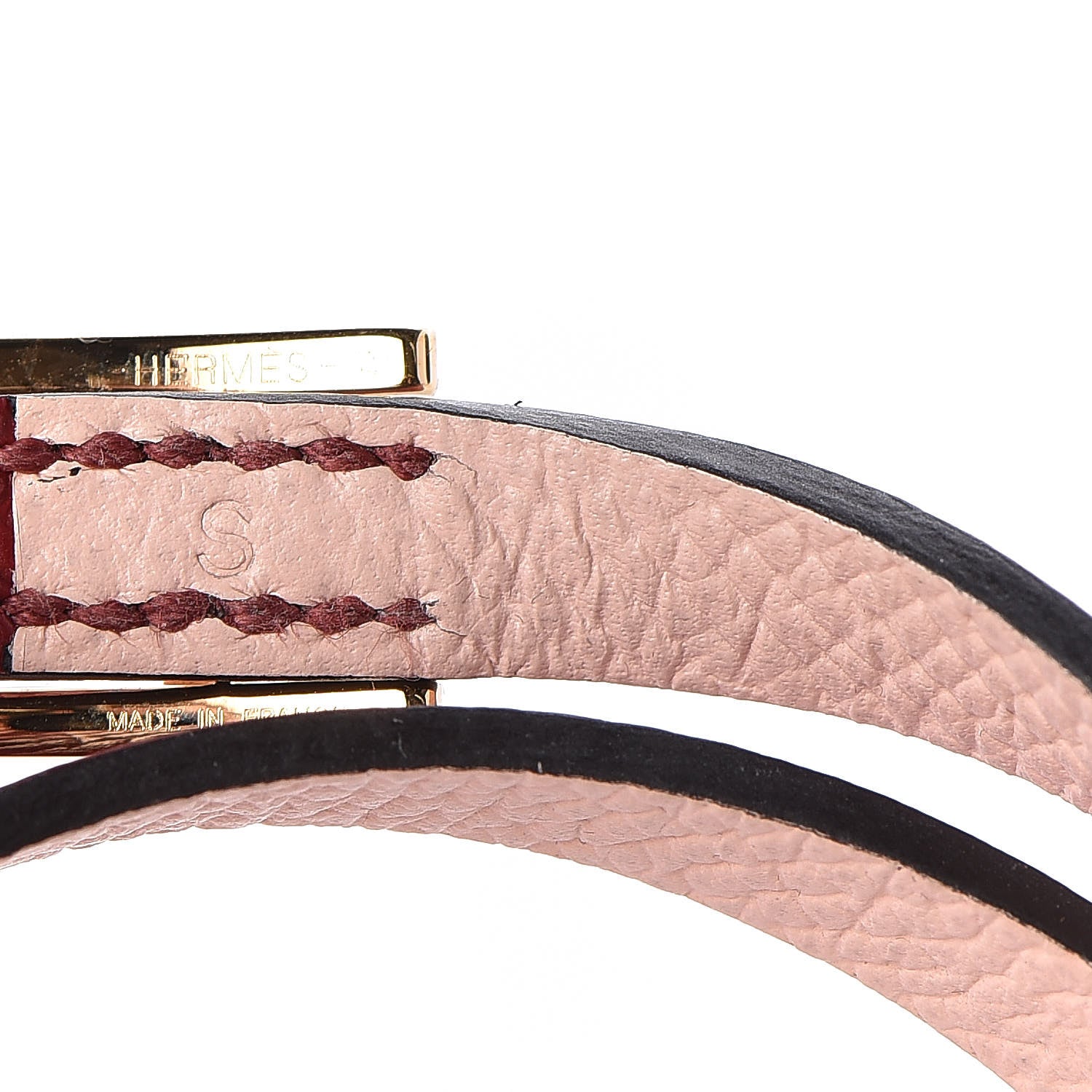 Hermes Epsom Behapi Double Tour Bracelet S Rouge Grenat Rose Eglantine 4 of 6