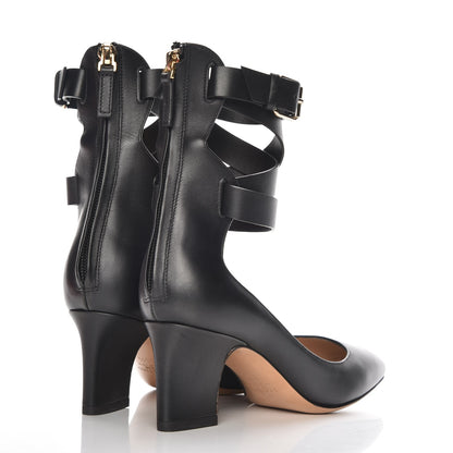Valentino Garavani Calfskin Back Zip Ankle Wrap Pumps 35.5 Black 4 of 9