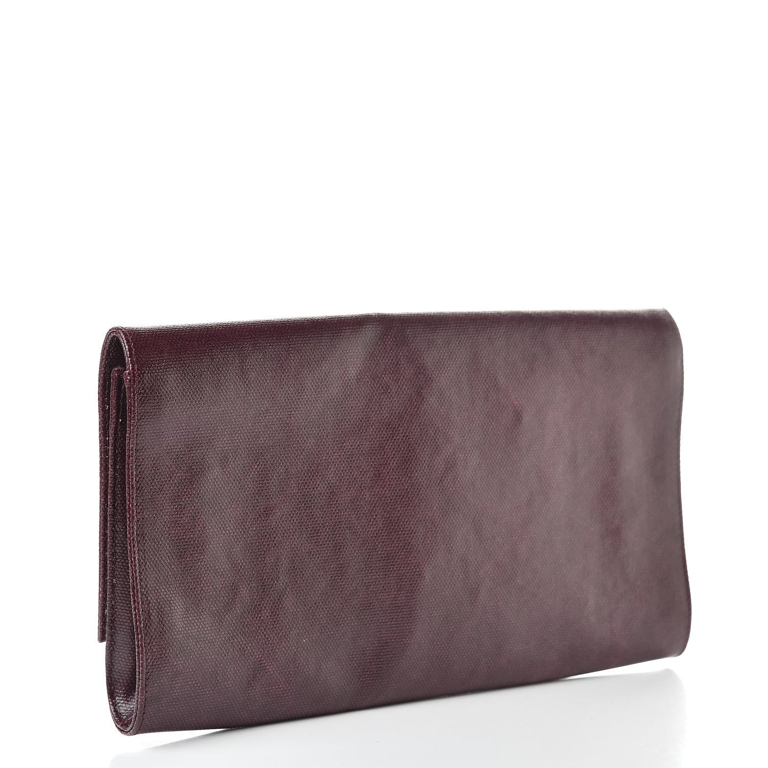 Saint Laurent Coated Linen Large Belle de Jour Clutch Prune 3 of 10