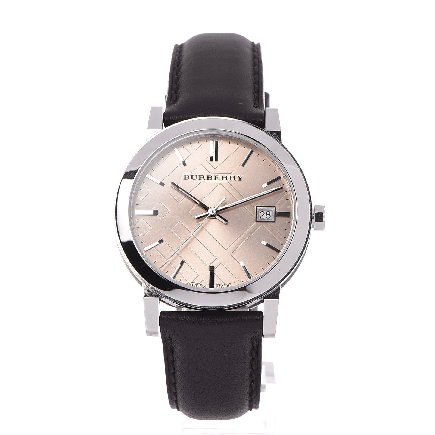 Stainless Steel Calfskin 38mm Heritage Quartz Watch Champagne BU9011
