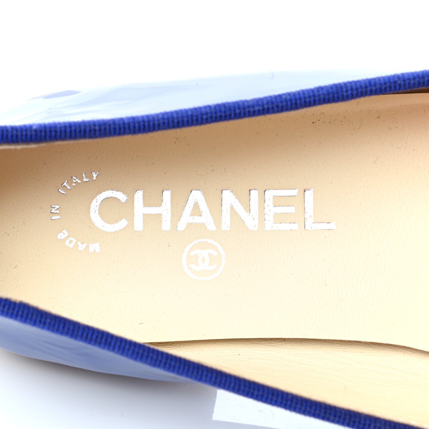 Chanel Patent Calfskin CC Cap Toe Ballerina Flats 39 Blue 7 of 11