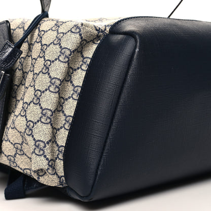 Gucci GG Supreme Monogram Medium Ophidia Double Buckle Backpack Beige Blue Black 9 of 10