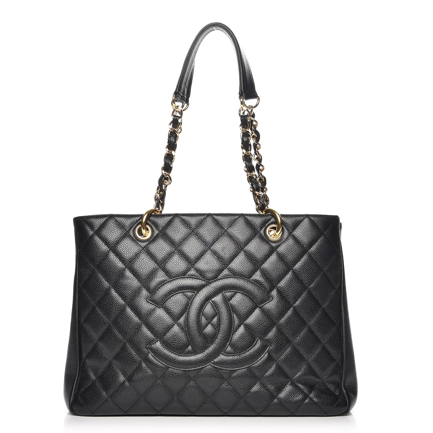 Caviar Quilted Grand Shopping Tote GST Black