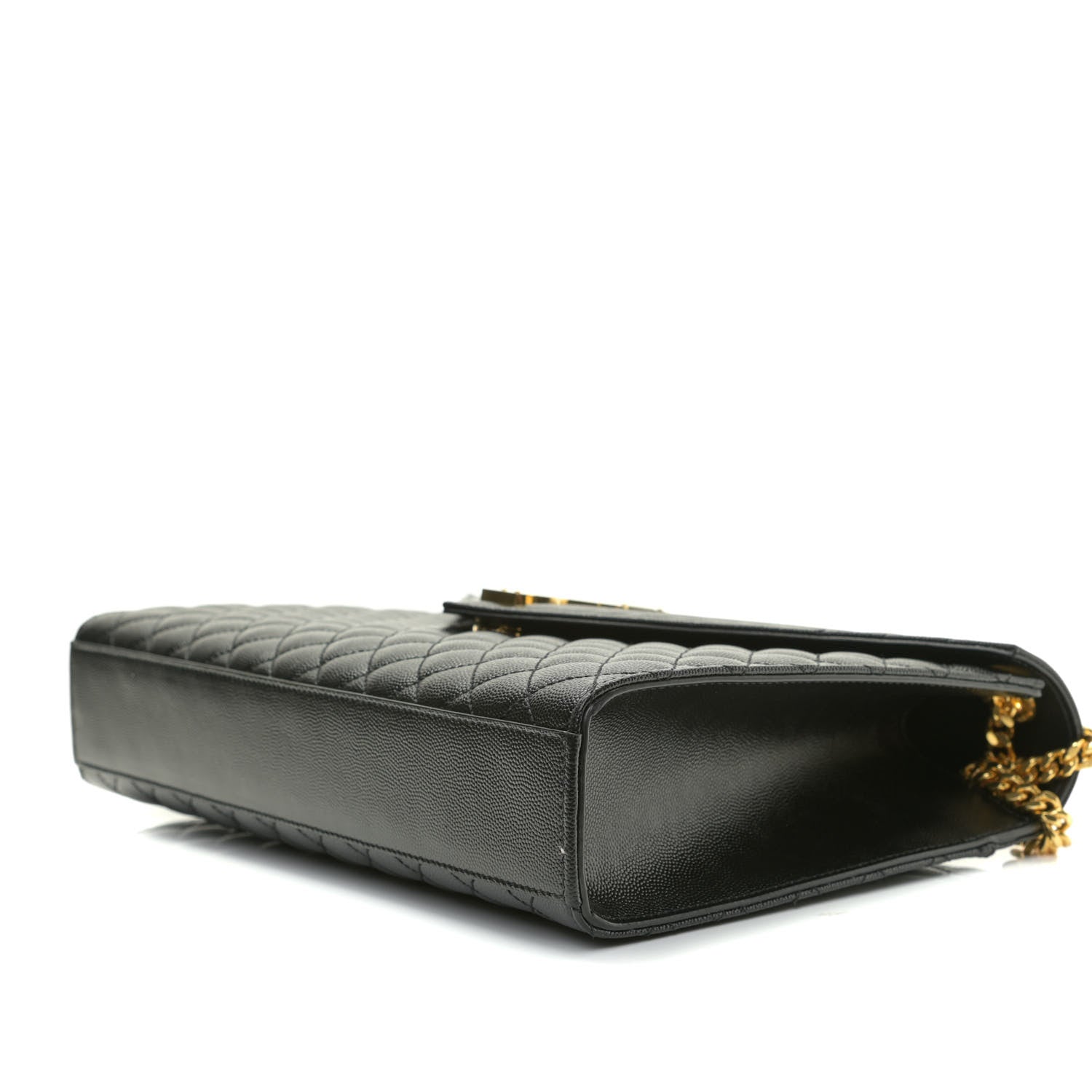 Saint Laurent Grain De Poudre Textured Mixed Matelasse Large Triquilt Monogram Satchel Black 11 of 13