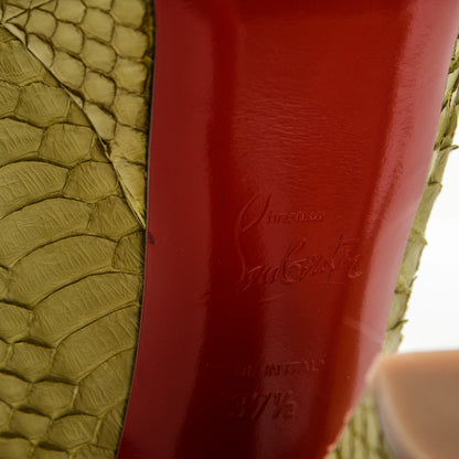 Christian Louboutin Watersnake Bambou 140 Pumps 37.5 Chartreuse 6 of 7