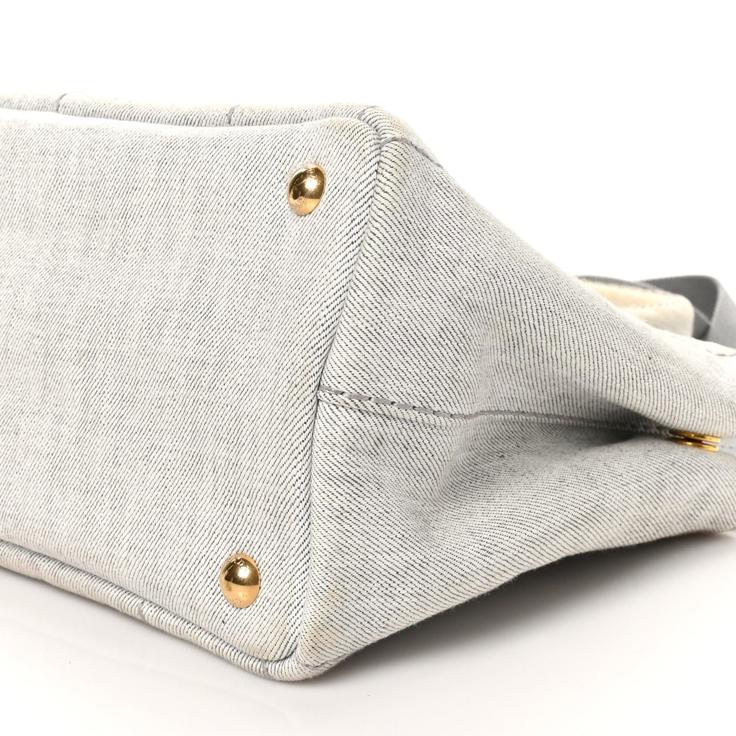 Denim Small Logo Tote Bianco