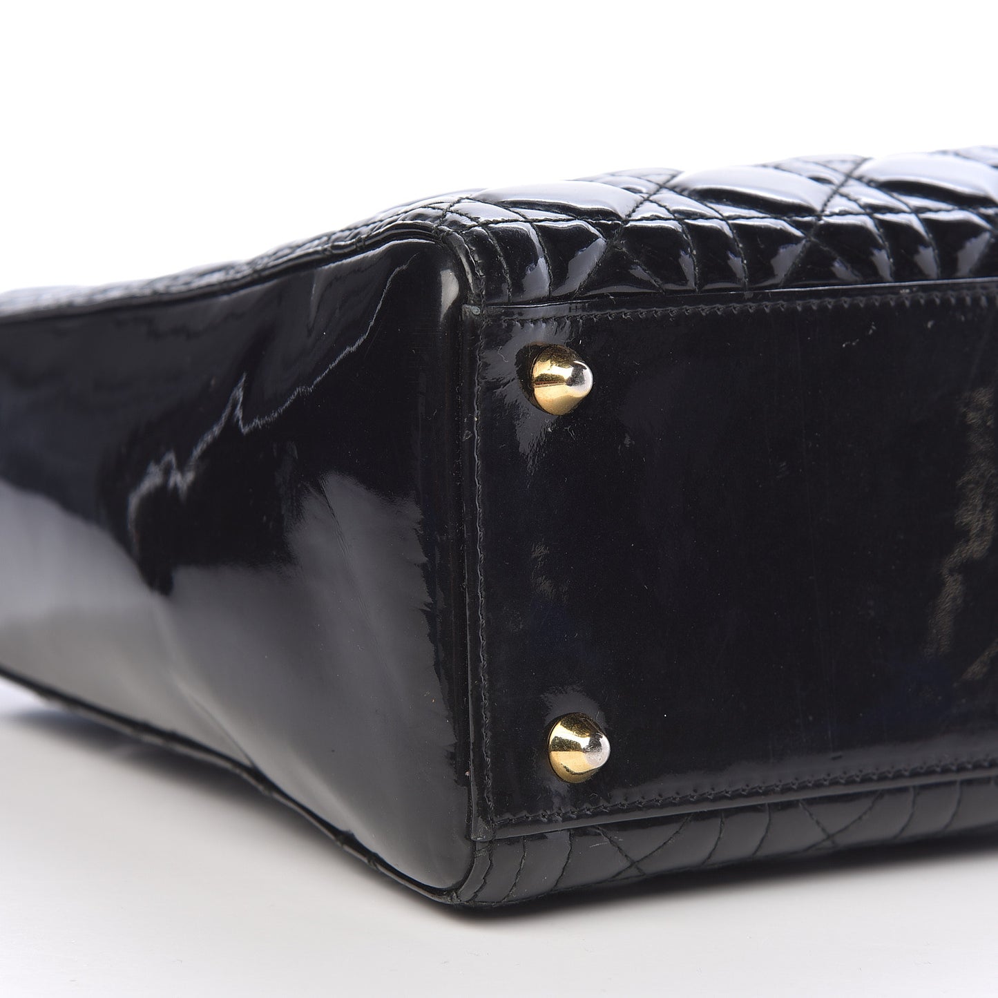 Patent Cannage Large Lady Dior Black