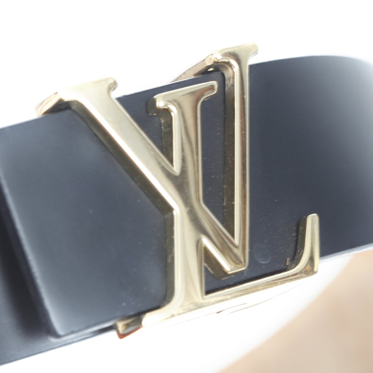 Leather LV Initiales Belt 85 34 Black