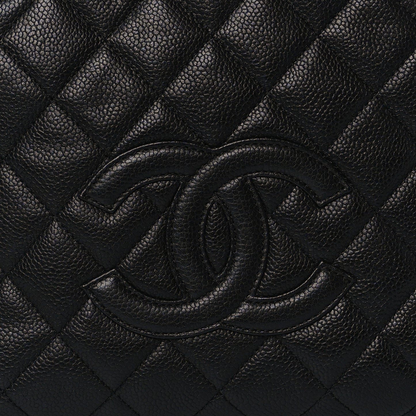 Caviar Quilted Petit Timeless Tote PTT Black