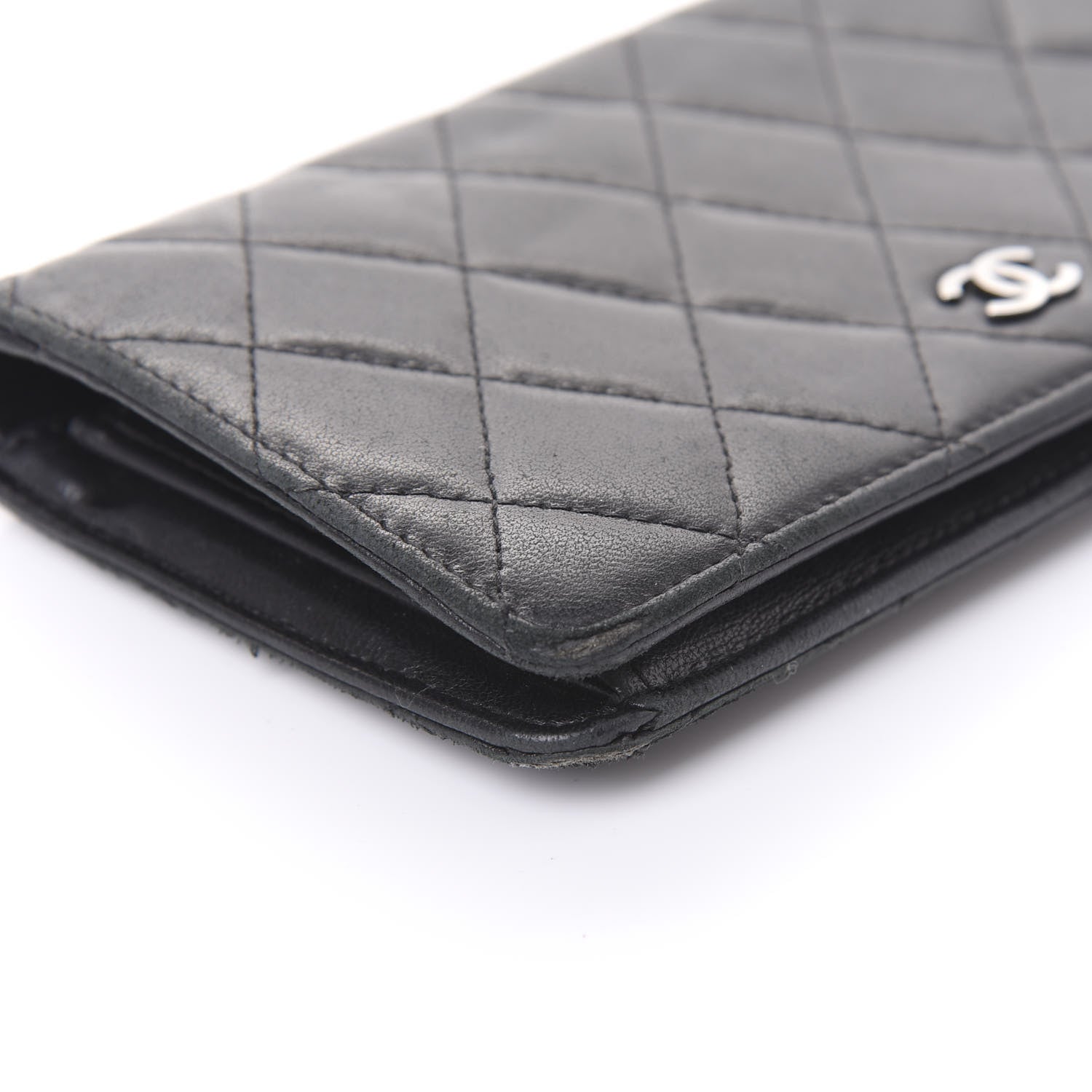 Chanel Lambskin Quilted Yen Wallet Black 6 of 14