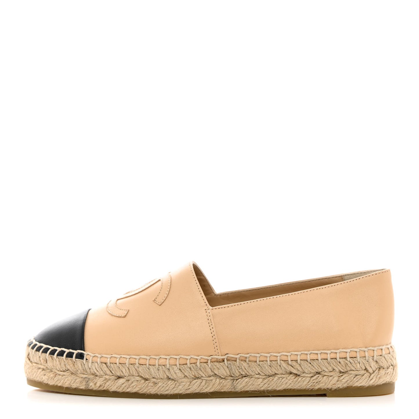 Lambskin CC Espadrilles 37 Beige Black