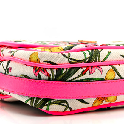 Gucci Canvas Flora Floral Shoulder Bag White Fuchsia Fluo 16 of 46
