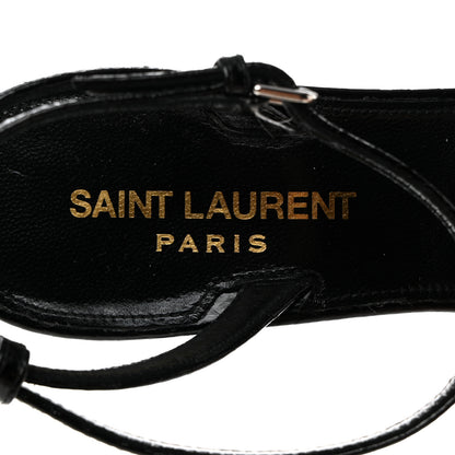 Saint Laurent Calfskin Chain Cristal Sandals 36.5 Black 6 of 7