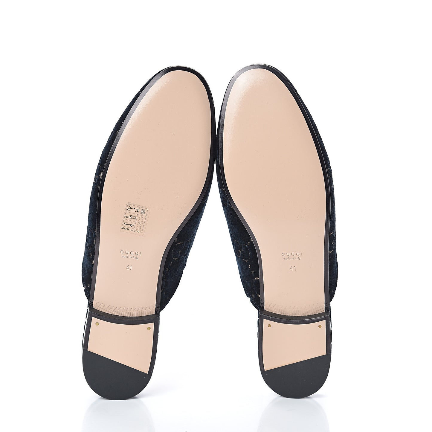 Velvet GG Monogram Womens Princetown Slippers 41 Blue Beige