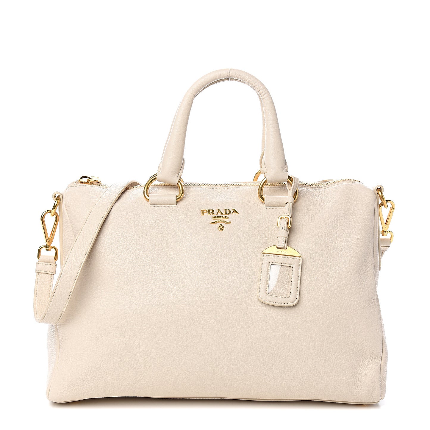 Vitello Daino Top Handle Zip Tote Talco