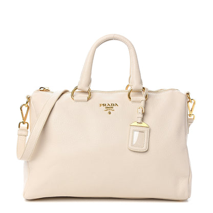 Prada Vitello Daino Top Handle Zip Tote Talco 1 of 11