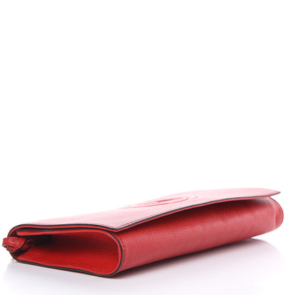 Gucci Pebbled Calfskin Medium Soho Clutch Red 4 of 13