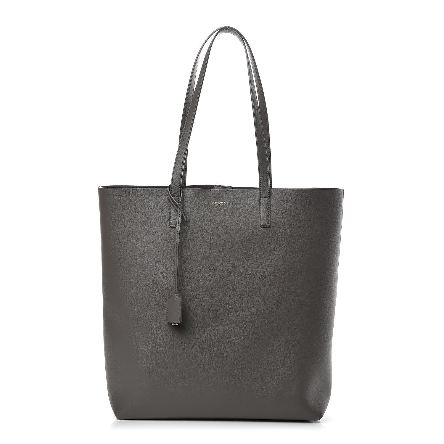 Saint Laurent Calfskin Medium Shopping Tote Fog 1 of 9