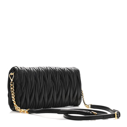 Miu Miu Nappa Matelasse Flap Clutch Black 3 of 9