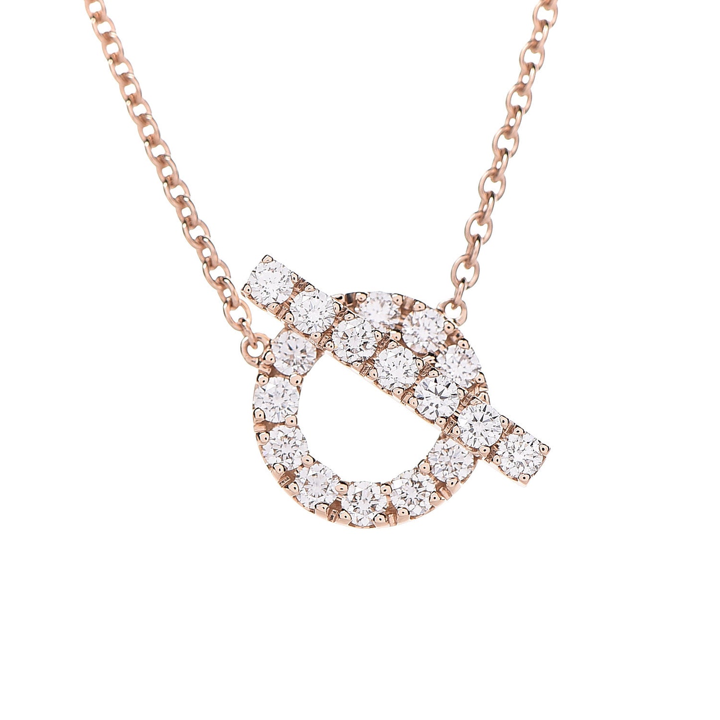 18K Rose Gold Diamond Finesse Pendant Necklace