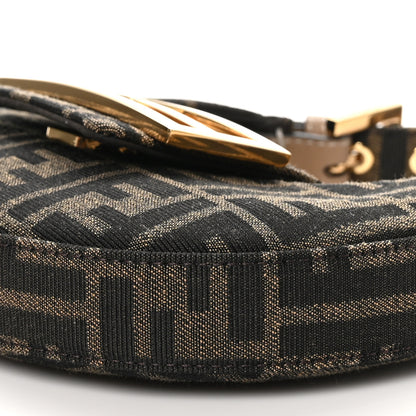 Fendi Fabric Jacquard FF 1974 Mini Cookie Hobo Bag Tobacco Moro 10 of 10