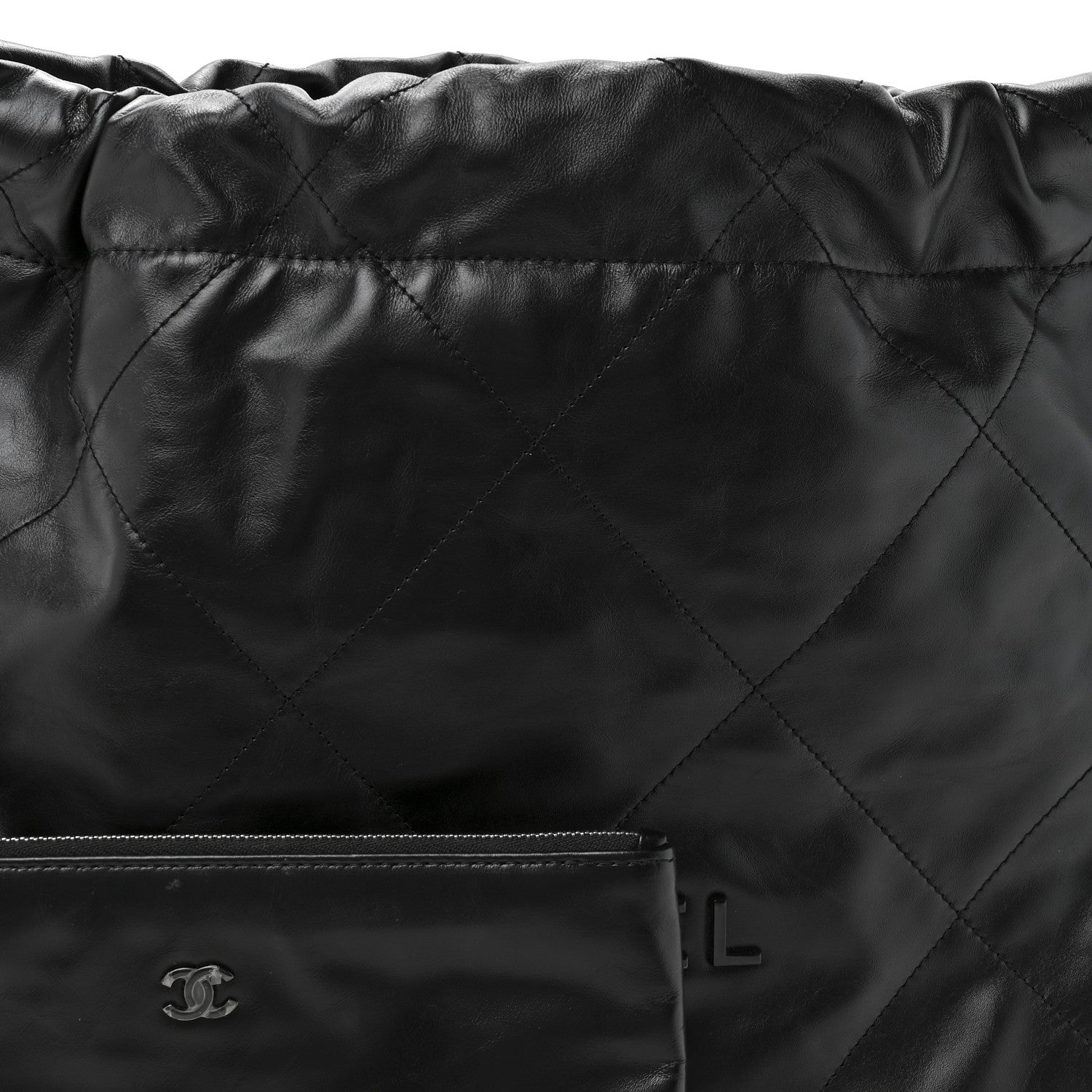 Chanel Shiny Calfskin Quilted Small Chanel 22 So Black 16 of 21
