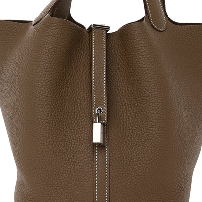 Hermes Taurillon Clemence Picotin Lock 22 MM Etoupe 8 of 11