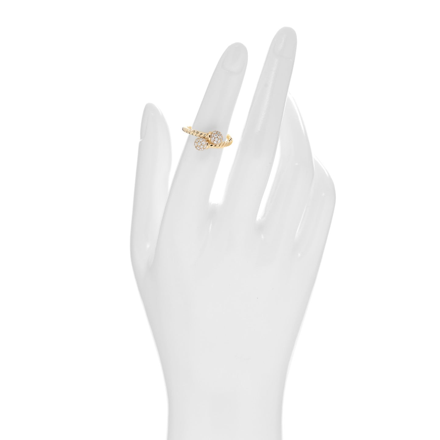 18K Yellow Gold Diamond Solari Bypass Ring 50 5.5