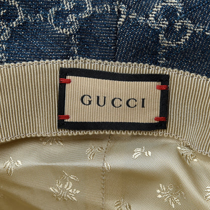 Gucci Washed Jacquard Denim Nappa GG Monogram Oscar Bucket Hat M Denim Cuir 5 of 5