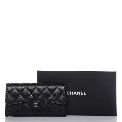 Chanel Caviar Quilted Large Gusset Flap Wallet Black 9 of 9