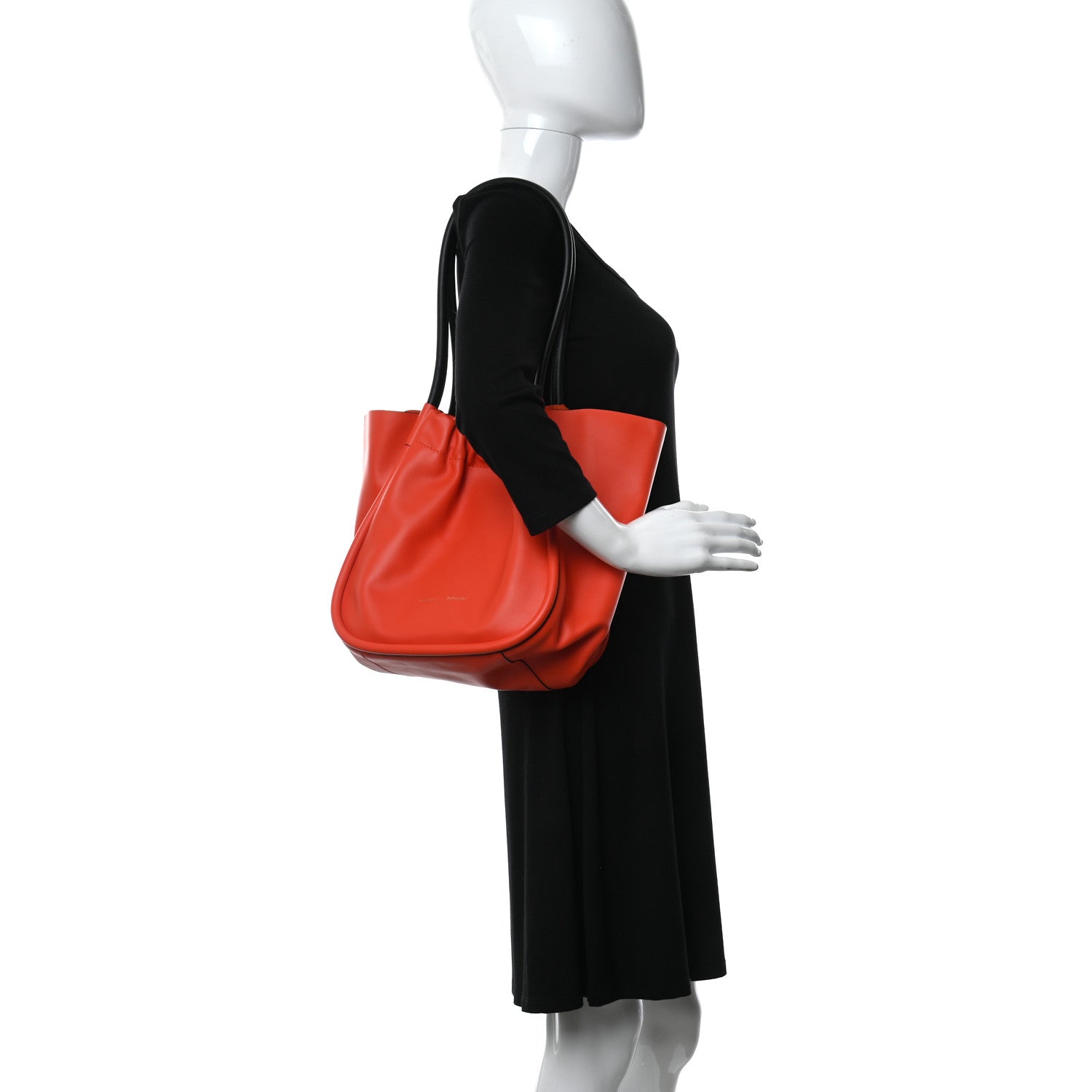 Proenza Schouler Calfskin Large Ruched Tote Red 3 of 9