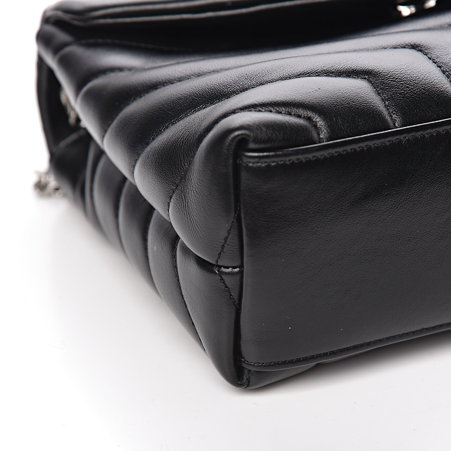 Saint Laurent Calfskin Y Quilted Monogram Small Loulou Chain Satchel Black 8 of 10