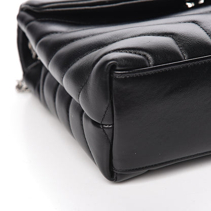 Saint Laurent Calfskin Y Quilted Monogram Small Loulou Chain Satchel Black 8 of 10