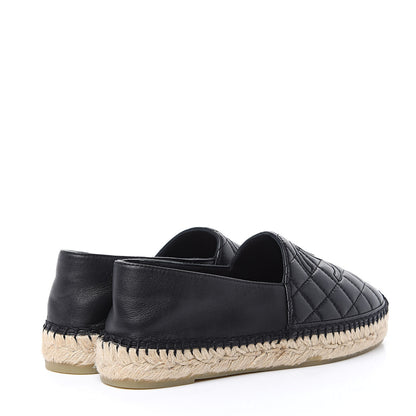 Chanel Lambskin Quilted CC Espadrilles 36 Black 4 of 9