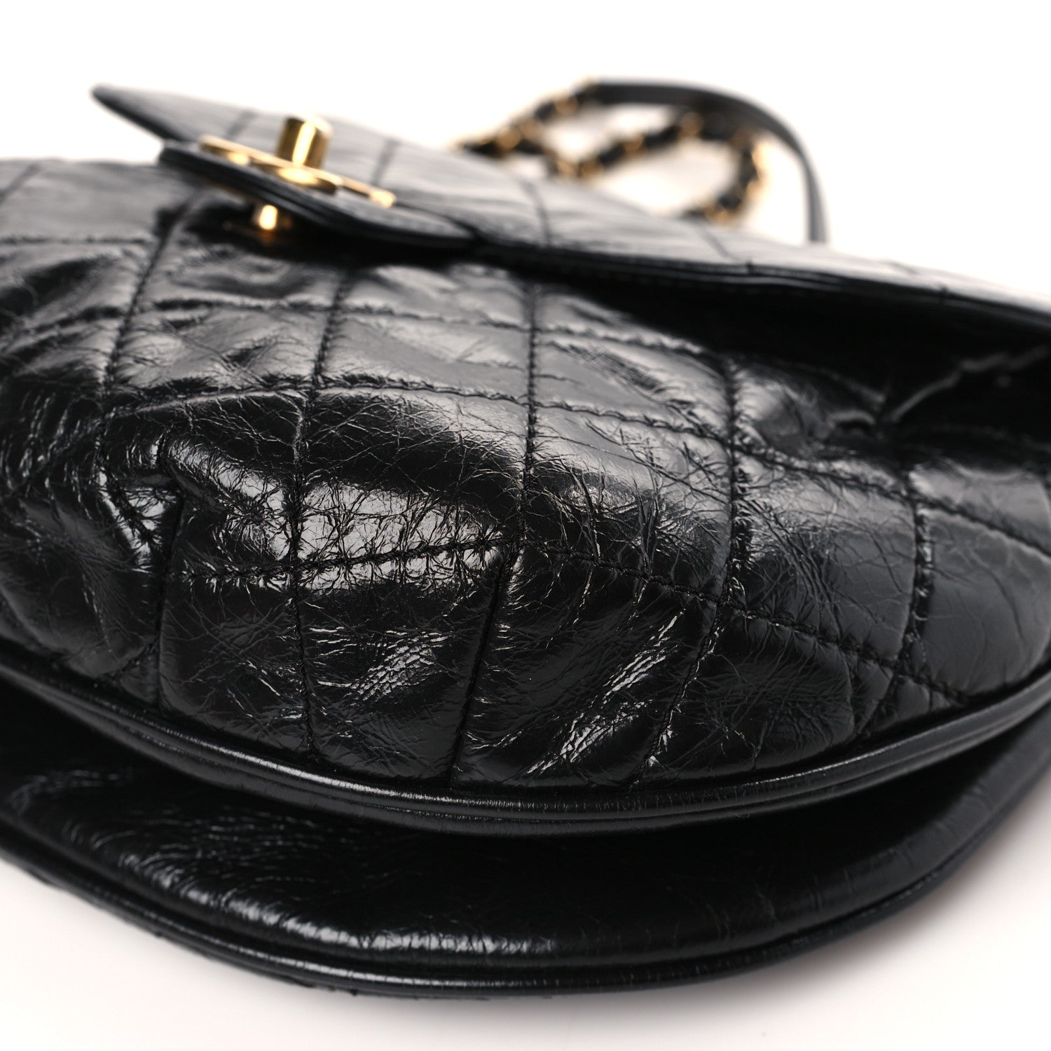 Chanel Glazed Calfskin Quilted Medium Bubble CC Flap Black 9 of 9