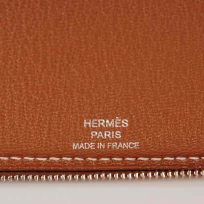 Hermes Taurillon Clemence Globe Trotter Zip Agenda GM Gold 7 of 8