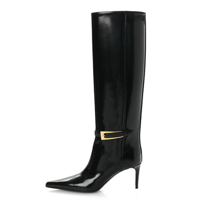 Saint Laurent Vitello Marilyn Hacker 70mm Luz Boots 37.5 Black 1 of 11