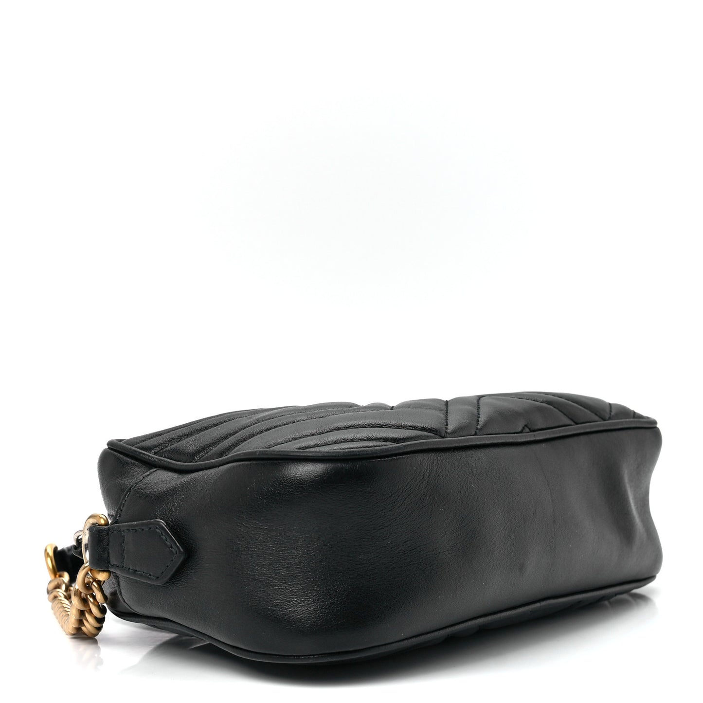 Calfskin Matelasse Small GG Marmont Chain Shoulder Bag Black