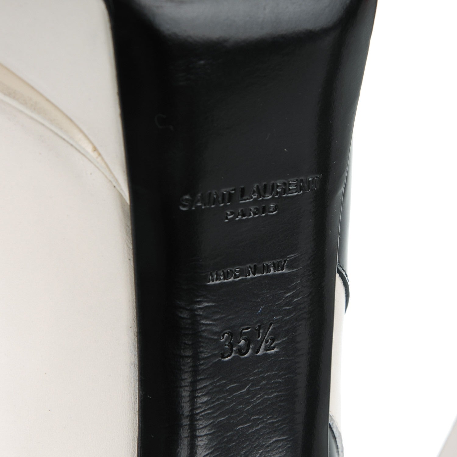 Saint Laurent Calfskin Patent Janis Flash 105 Platform Pumps 35.5 Porcellana Nero 6 of 7