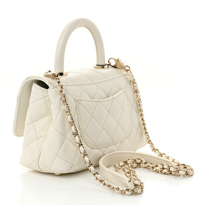 Chanel Caviar Quilted Extra Mini Coco Handle Flap White 3 of 12